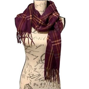 Cejon Plaid Fringe Italian Scarf 11" x 66"